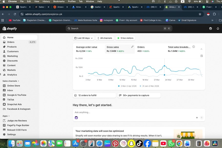 Shopify Sales Dashboard